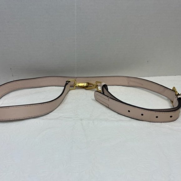 Cole Haan Replacement Bag Strap Lite Pink Leather Gold Toned Push Gate Snap Hook - Picture 4 of 12